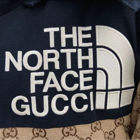 The North Face Gucci Puffer Jacket - Black and Tan Pattern - Picture 2 of 6